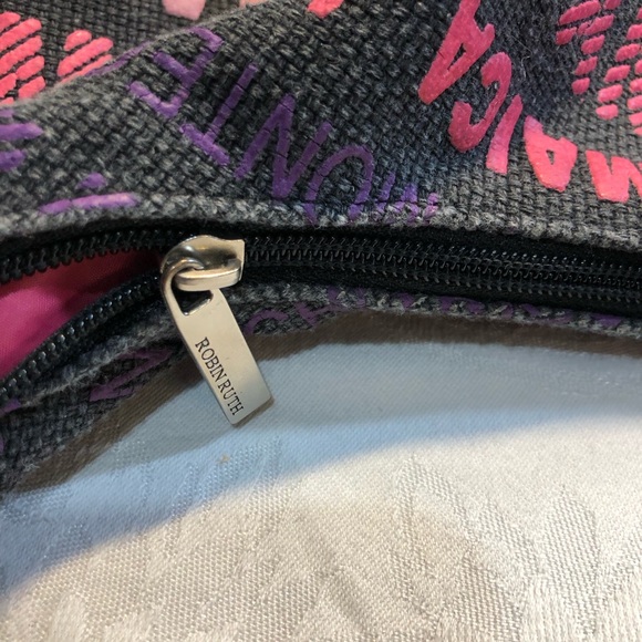 Robin Ruth Cloth Jamaica Shoulder Hobo Tote Black Pink - Picture 5 of 13